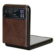 For Motorola Moto Razr 40 Litchi Texture Back Cover Phone Case(Brown)