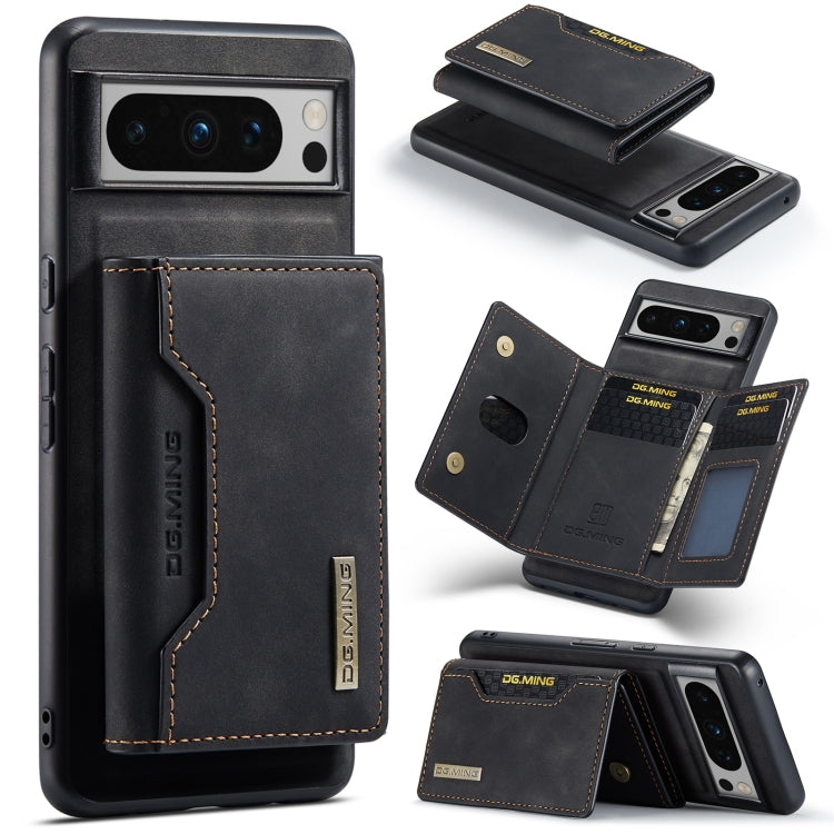 For Google Pixel 8 Pro DG.MING M2 Series 3-Fold Multi Card Bag + Magnetic Phone Case(Black)