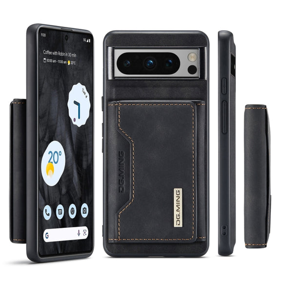 For Google Pixel 8 Pro DG.MING M2 Series 3-Fold Multi Card Bag + Magnetic Phone Case(Black)