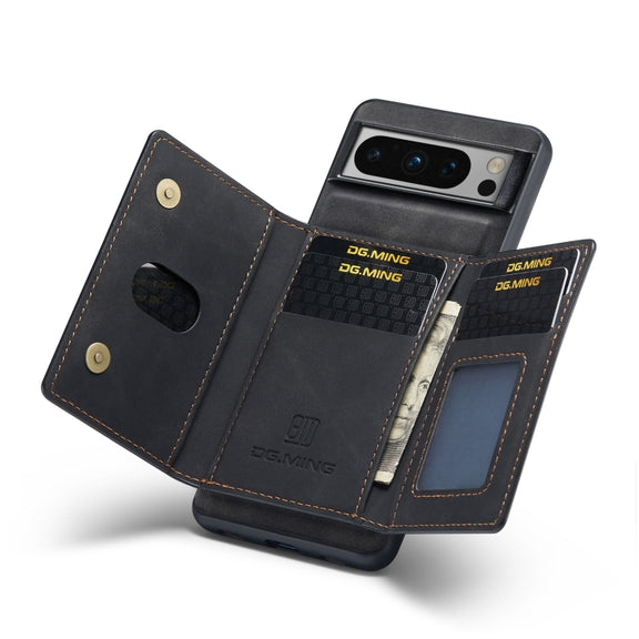 For Google Pixel 8 Pro DG.MING M2 Series 3-Fold Multi Card Bag + Magnetic Phone Case(Black)