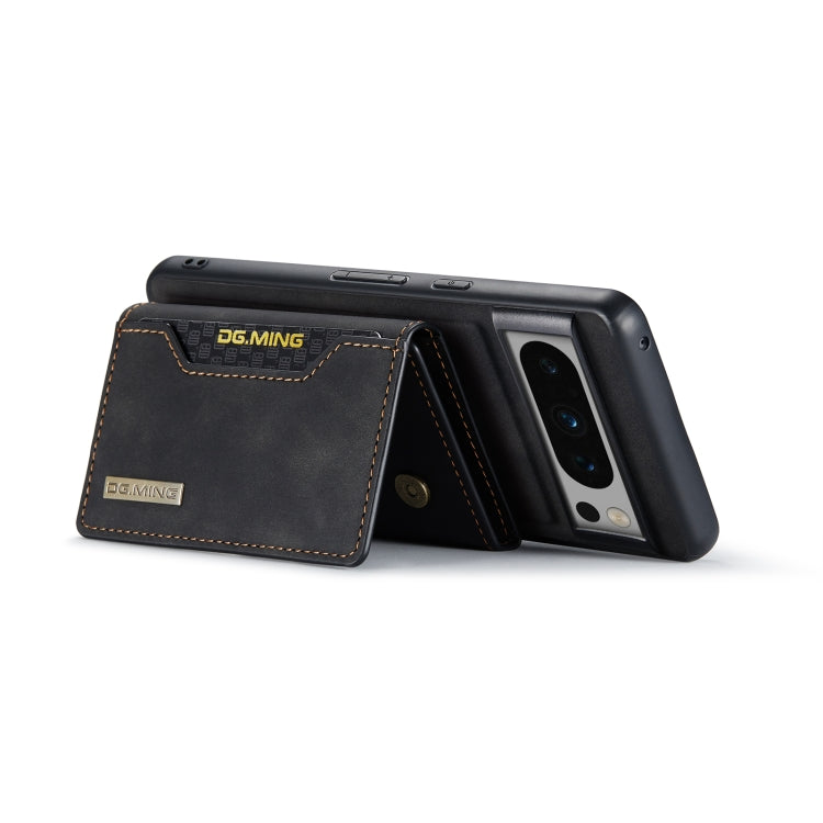 For Google Pixel 8 Pro DG.MING M2 Series 3-Fold Multi Card Bag + Magnetic Phone Case(Black)