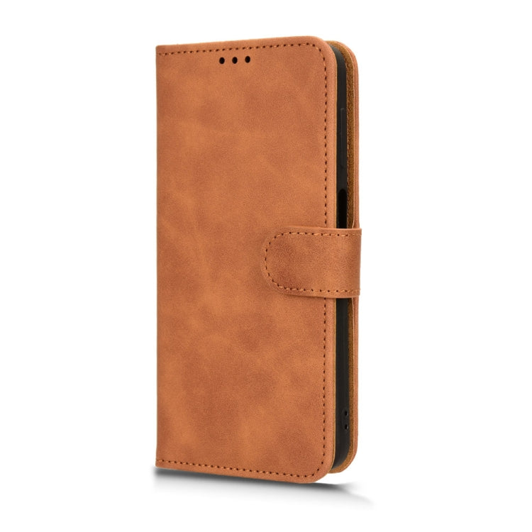 For Ulefone Note 15 Skin Feel Magnetic Flip Leather Phone Case(Brown)