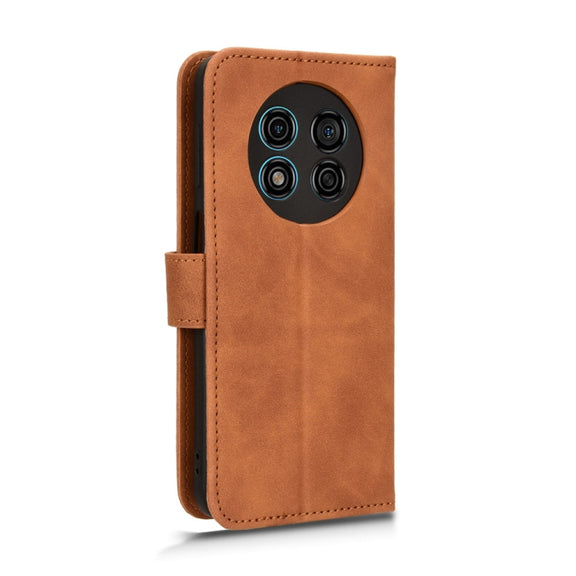 For Ulefone Note 15 Skin Feel Magnetic Flip Leather Phone Case(Brown)