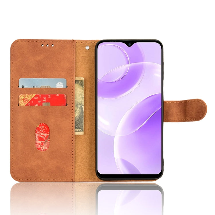 For Ulefone Note 15 Skin Feel Magnetic Flip Leather Phone Case(Brown)