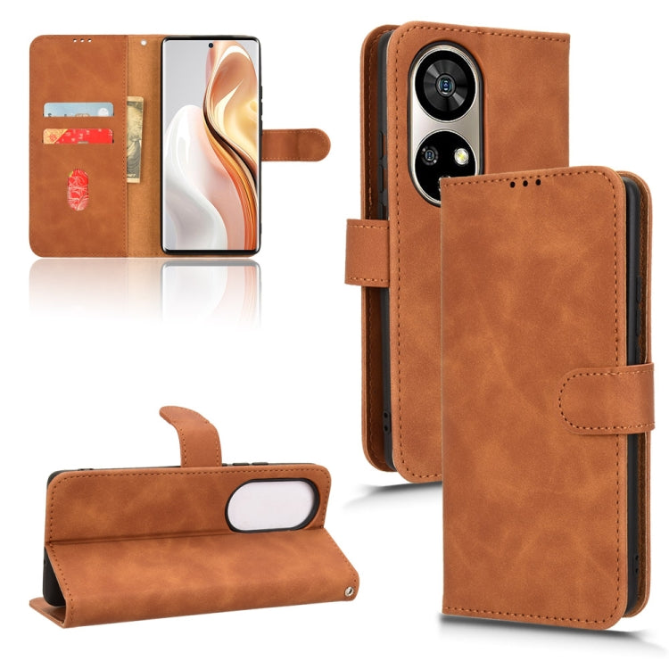 For Ulefone Note 17 Pro Skin Feel Magnetic Flip Leather Phone Case(Brown)