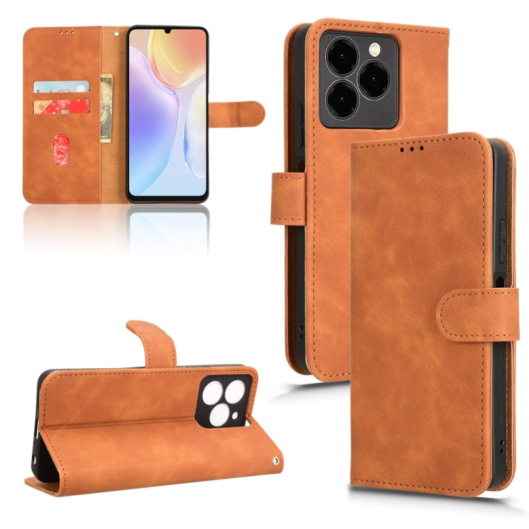 For Ulefone Note 20 Pro Skin Feel Magnetic Flip Leather Phone Case(Brown)