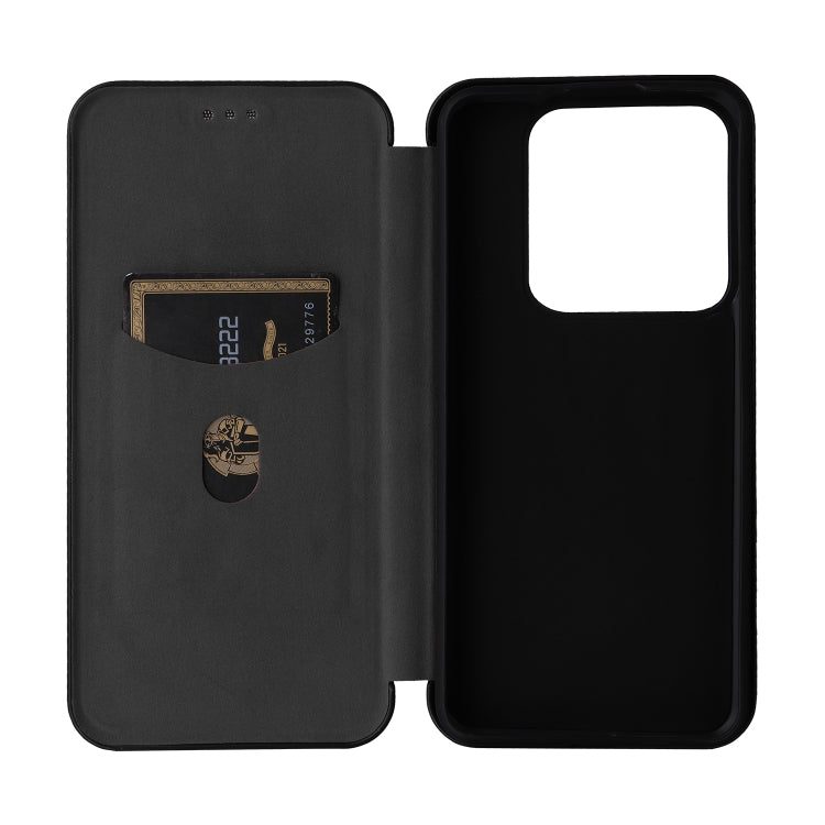 For Xiaomi 14 Pro Carbon Fiber Texture Flip Leather Phone Case(Black)