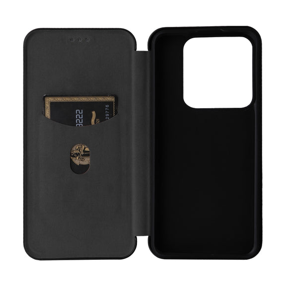 For Xiaomi 14 Pro Carbon Fiber Texture Flip Leather Phone Case(Black)