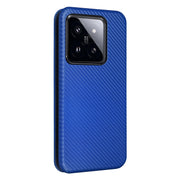 For Xiaomi 14 Pro Carbon Fiber Texture Flip Leather Phone Case(Blue)