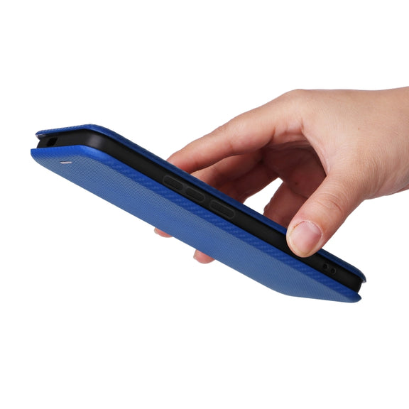 For Xiaomi 14 Pro Carbon Fiber Texture Flip Leather Phone Case(Blue)
