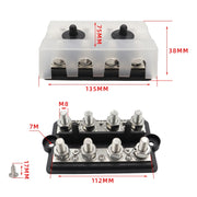 CP-3156 M8 RV Modified Yacht Double-row 4-way Busbar with Dust Cover