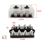 CP-3157 M10 RV Modified Yacht Double-row 4-way Busbar with Dust Cover
