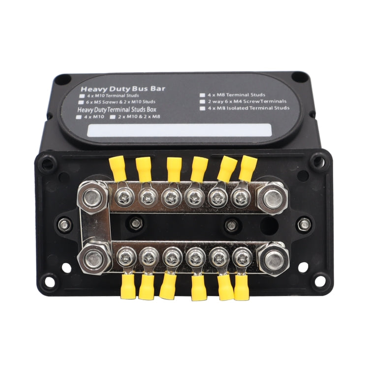 CP-3158 300A 12-48V RV Yacht Modified Double Row 12-way M6 Terminal Busbar with 12pcs Terminals