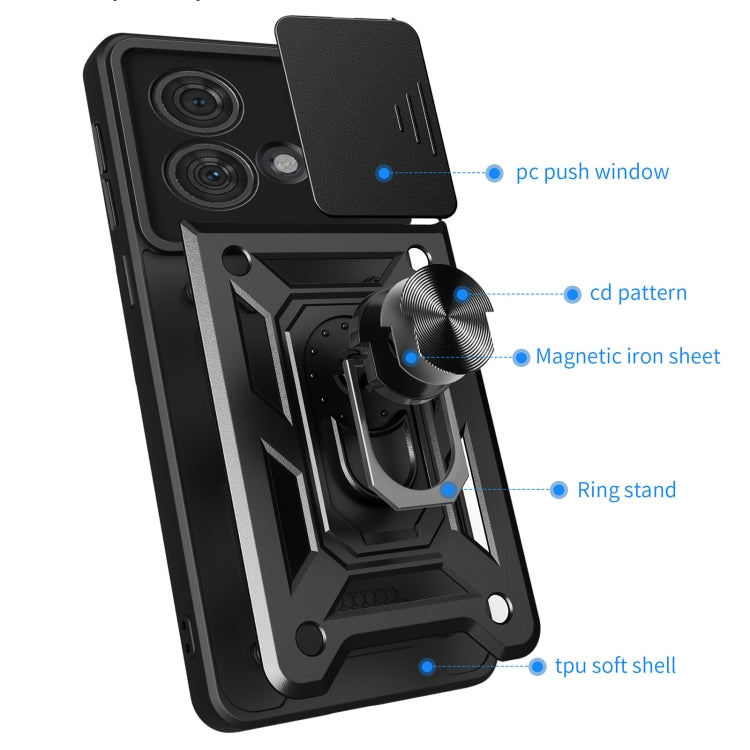 For Motorola Edge 40 Neo 5G Sliding Camera Cover Design TPU Hybrid PC Phone Case(Blue)