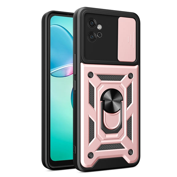 For Motorola Moto G32 Sliding Camera Cover Design TPU+PC Phone Case(Rose Gold)