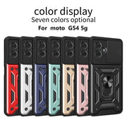 For Motorola Moto G54 5G EU Sliding Camera Cover Design TPU+PC Phone Case(Blue)