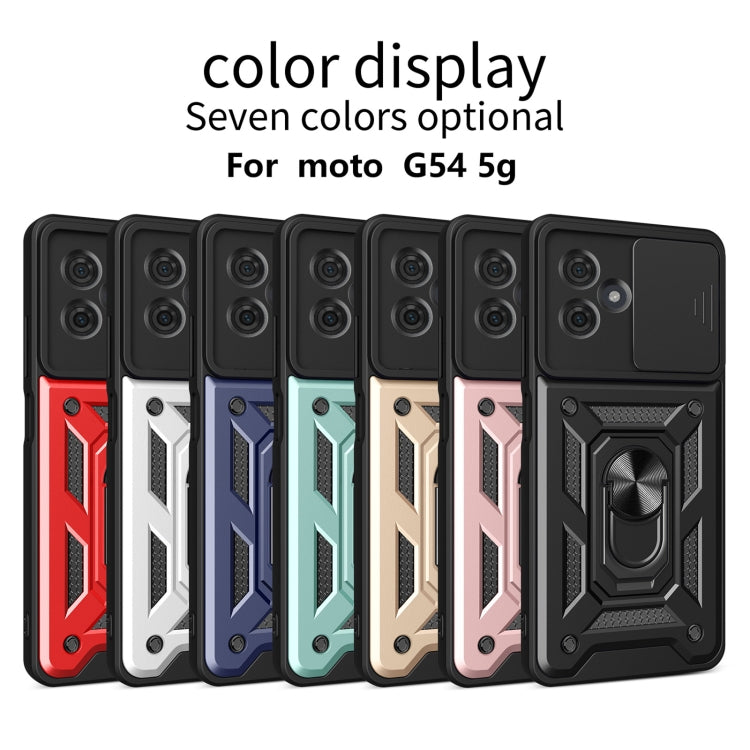 For Motorola Moto G54 5G EU Sliding Camera Cover Design TPU+PC Phone Case(Blue)