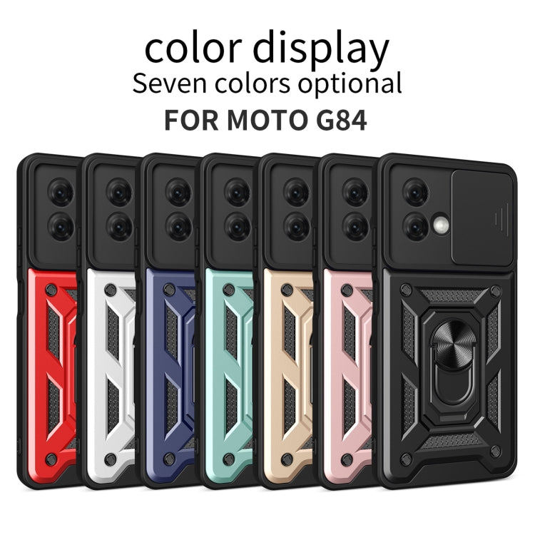For Motorola Moto G84 Sliding Camera Cover Design TPU Hybrid PC Phone Case(Red)