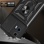For Motorola Moto G04 / G24 Sliding Camera Cover Design TPU Hybrid PC Phone Case(Black)