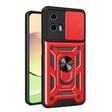 For Motorola Moto G04 / G24 Sliding Camera Cover Design TPU Hybrid PC Phone Case(Red) - Motorola Cases by PMC TechLife | Online Shopping South Africa | PMC TechLife | Buy Now Pay Later Mobicred