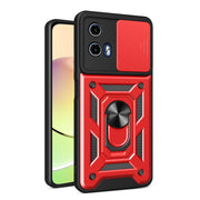 For Motorola Moto G04 / G24 Sliding Camera Cover Design TPU Hybrid PC Phone Case(Red)