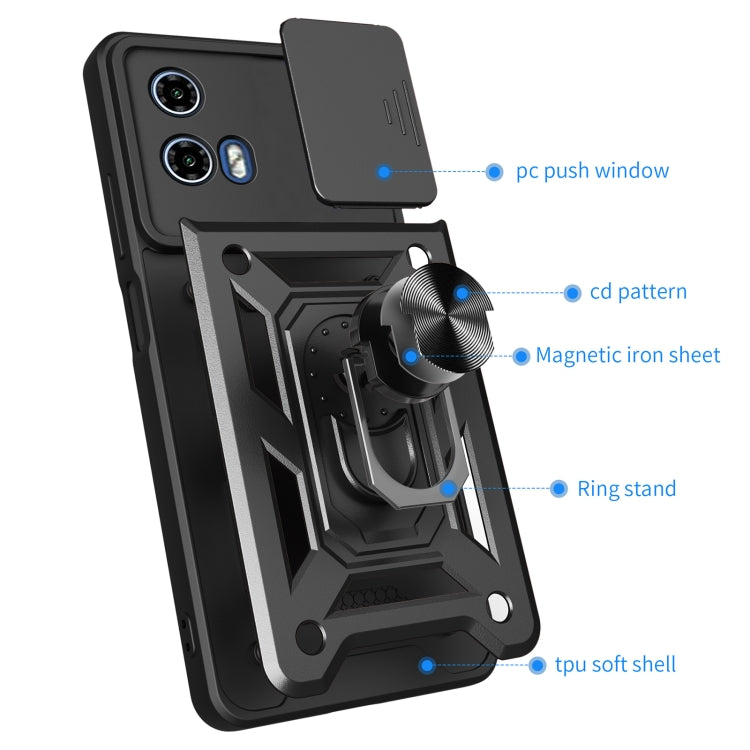 For Motorola Moto G04 / G24 Sliding Camera Cover Design TPU Hybrid PC Phone Case(Red)