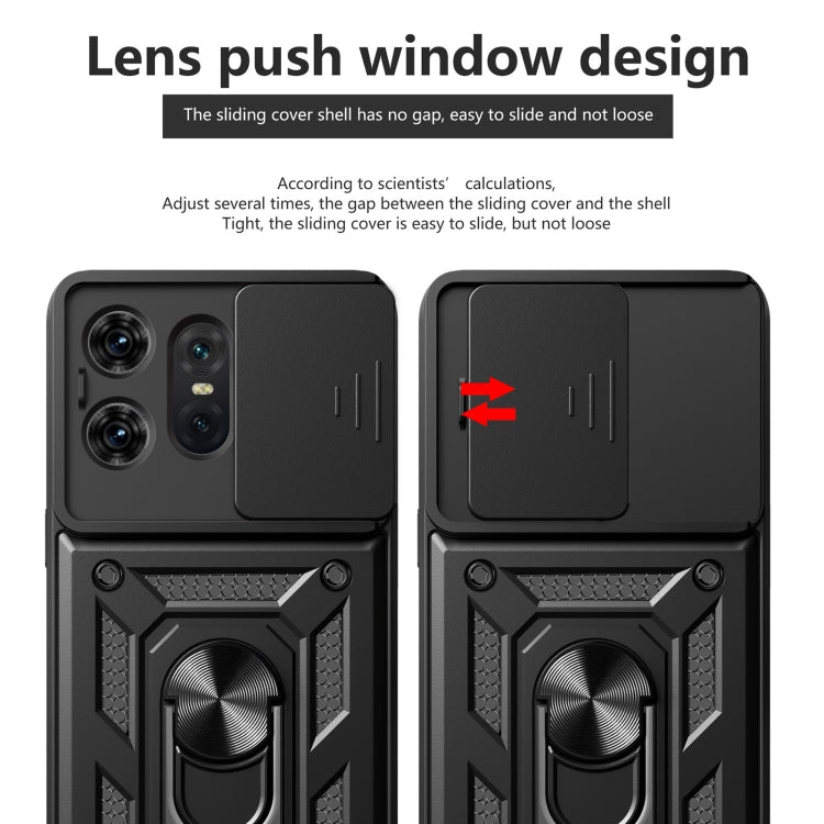 For Motorola Edge 50 Pro Global Sliding Camera Cover Design TPU Hybrid PC Phone Case(Gold)