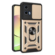 For Motorola Moto G34 5G Sliding Camera Cover Design TPU Hybrid PC Phone Case(Gold) - Motorola Cases by PMC TechLife | Online Shopping South Africa | PMC TechLife | Buy Now Pay Later Mobicred