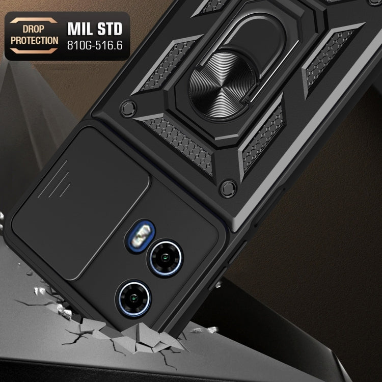For Motorola Moto G34 5G Sliding Camera Cover Design TPU+PC Phone Case(Blue)