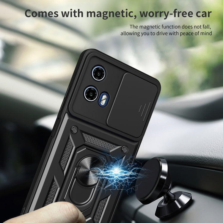 For Motorola Moto G34 5G Sliding Camera Cover Design TPU+PC Phone Case(Blue)