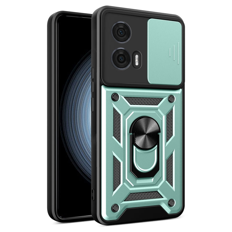 For Motorola Edge 50 Fusion Sliding Camera Cover Design TPU+PC Phone Case(Mint Green)