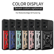 For Motorola Edge 50 Fusion Sliding Camera Cover Design TPU+PC Phone Case(Black)