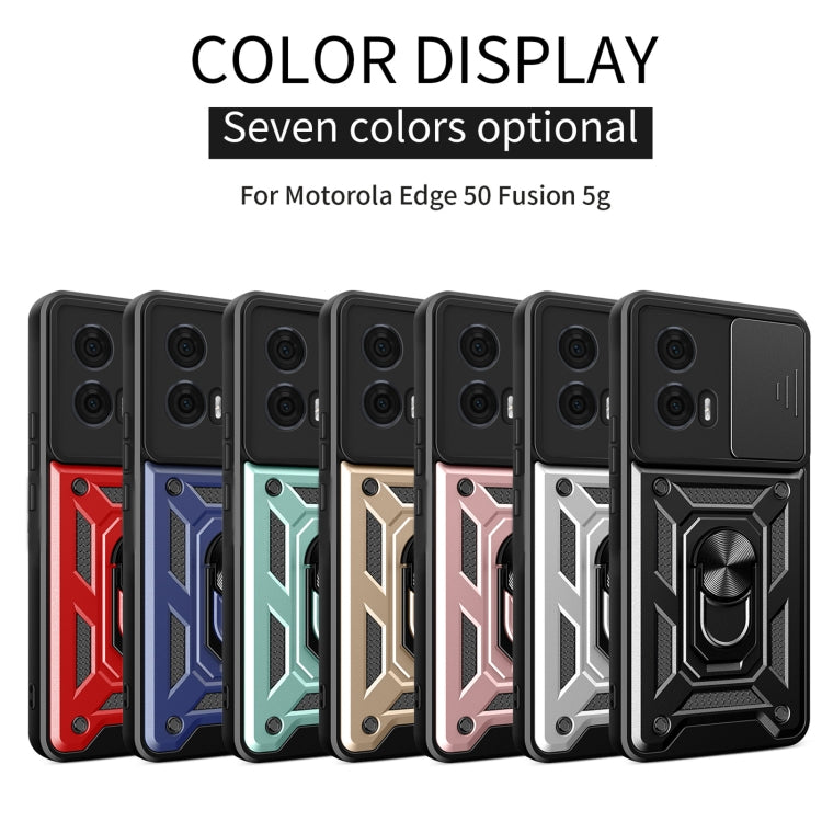 For Motorola Edge 50 Fusion Sliding Camera Cover Design TPU+PC Phone Case(Red)