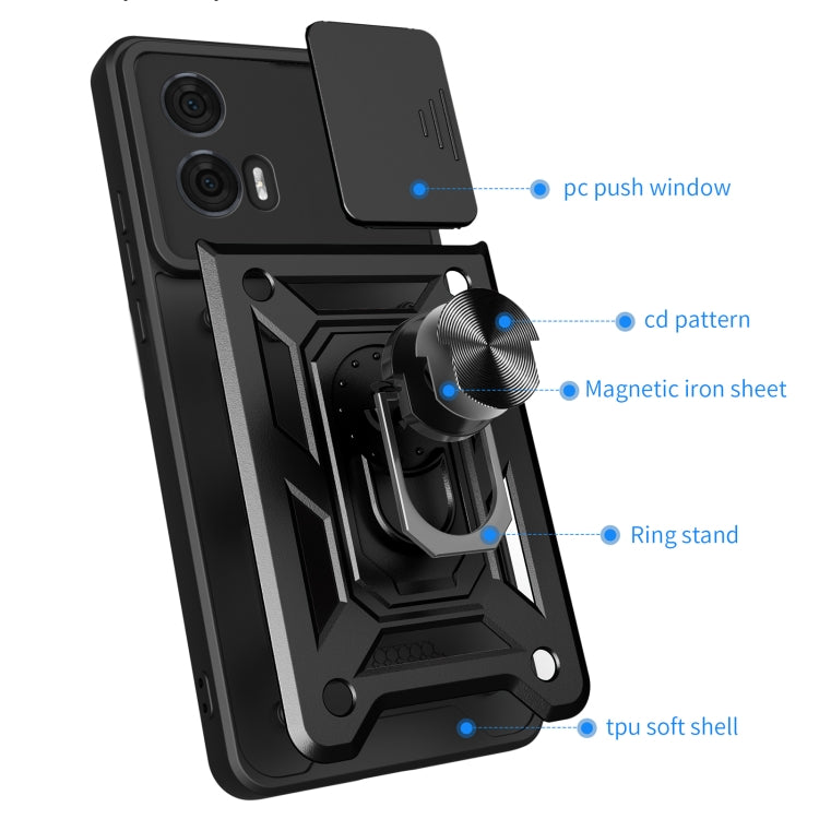 For Motorola Edge 50 Fusion Sliding Camera Cover Design TPU+PC Phone Case(Blue)