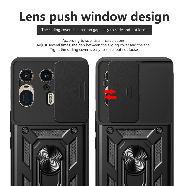 For Motorola Edge 50 Ultra Sliding Camera Cover Design TPU+PC Phone Case(Blue)