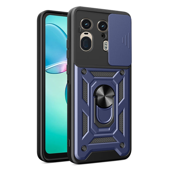 For Motorola Edge 50 Ultra Sliding Camera Cover Design TPU+PC Phone Case(Blue)