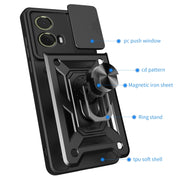 For Motorola Moto G85 / S50 Neo Sliding Camera Cover Design TPU+PC Phone Case(Black)
