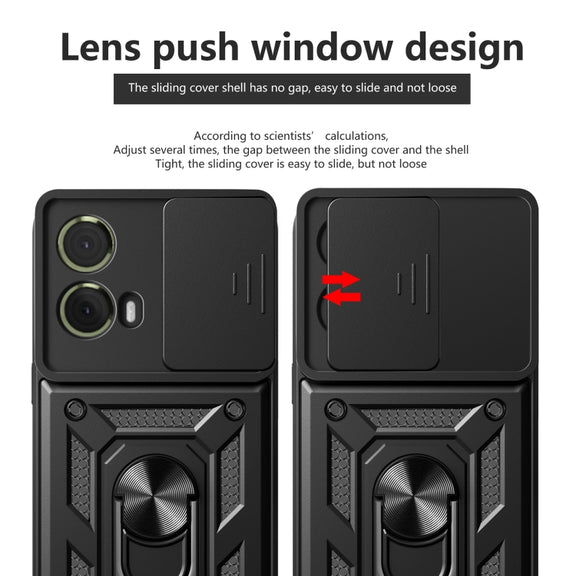 For Motorola Moto G85 / S50 Neo Sliding Camera Cover Design TPU+PC Phone Case(Red)