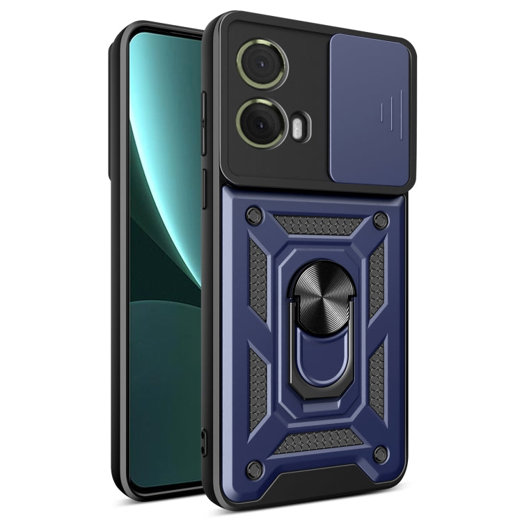 For Motorola Moto G85 / S50 Neo Sliding Camera Cover Design TPU+PC Phone Case(Blue)