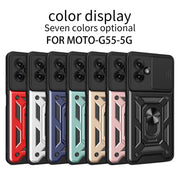 For Motorola Moto G55 Sliding Camera Cover Design TPU+PC Phone Case(Red)