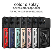For Motorola Edge 50 Neo Sliding Camera Cover Design TPU+PC Phone Case(Blue)
