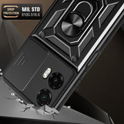 For Motorola Moto G35 5G Global Sliding Camera Cover Design TPU+PC Phone Case(Black)