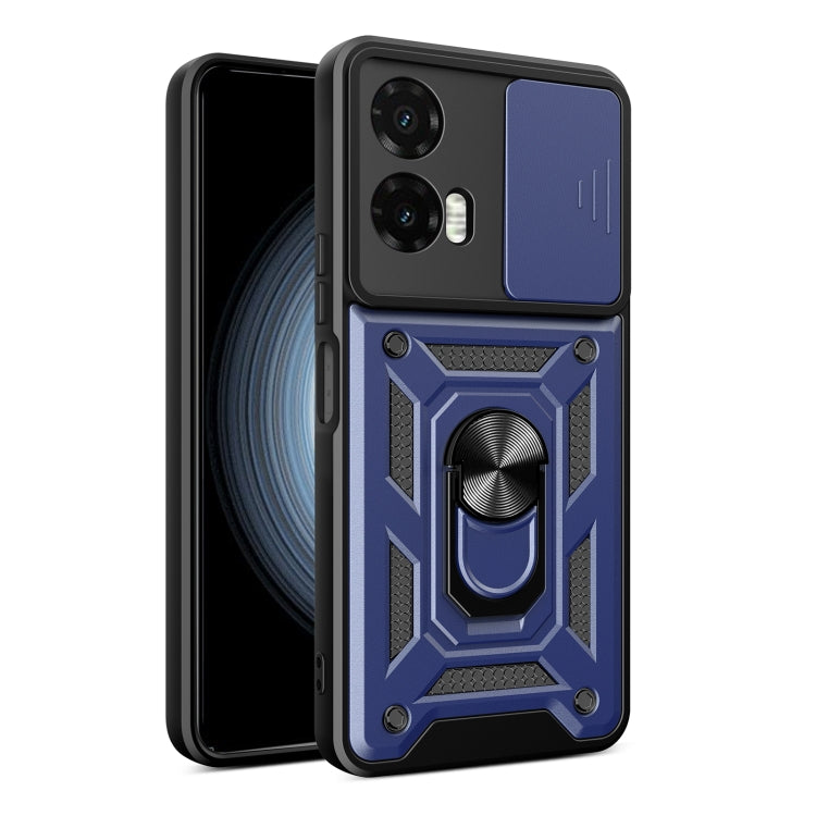For Motorola Moto G35 5G Global Sliding Camera Cover Design TPU+PC Phone Case(Blue)