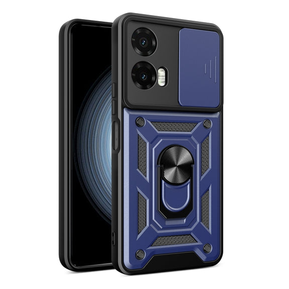 For Motorola Moto G35 5G Global Sliding Camera Cover Design TPU+PC Phone Case(Blue)