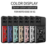 For Motorola Edge 50 5G Sliding Camera Cover Design TPU+PC Phone Case(Blue)