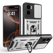 For Motorola Moto G05 Sliding Camera Cover Design TPU+PC Phone Case(Silver)