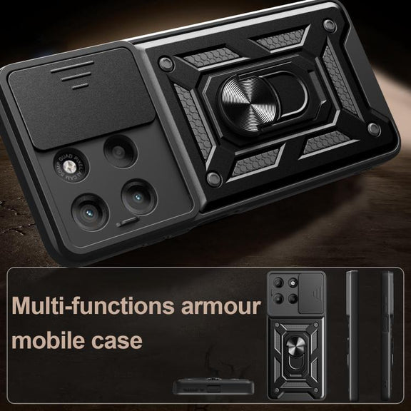 For Motorola Moto G15 Sliding Camera Cover Design TPU+PC Phone Case(Gold)