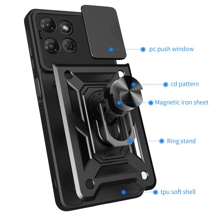 For Motorola Moto G Power 2025 Sliding Camera Cover Design TPU+PC Phone Case(Red)