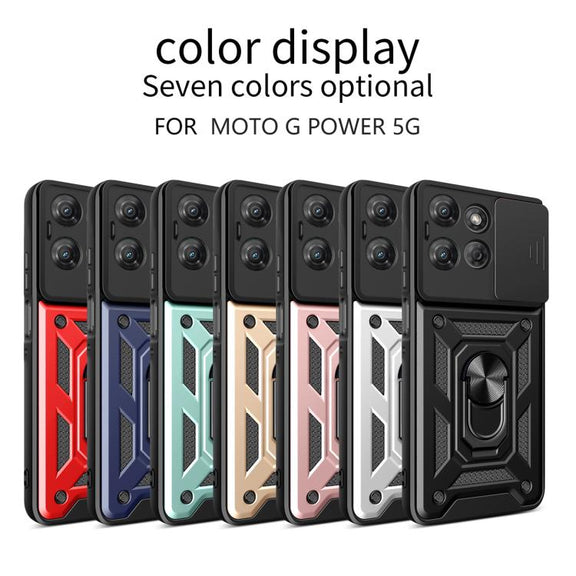 For Motorola Moto G Power 2025 Sliding Camera Cover Design TPU+PC Phone Case(Blue)