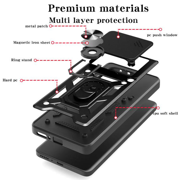 For Motorola Edge 60 Fusion Sliding Camera Cover Design TPU+PC Phone Case(Black)